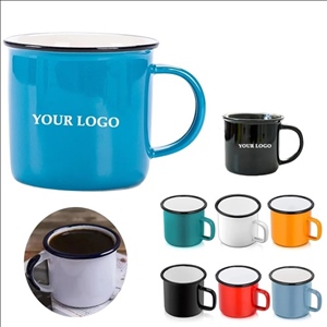 12OZ Color Rim Camper Enamel Cup Mug